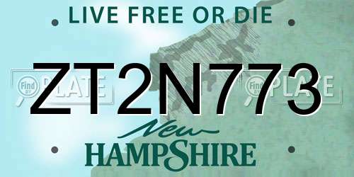 ZT2N773 New Hampshire License Plate