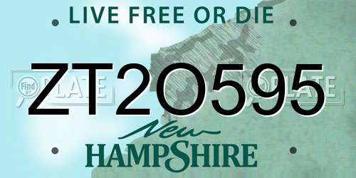 ZT2O595 New Hampshire License Plate