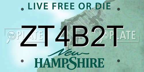 ZT4B2T New Hampshire License Plate