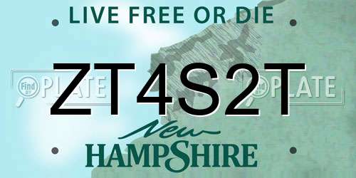 ZT4S2T New Hampshire License Plate