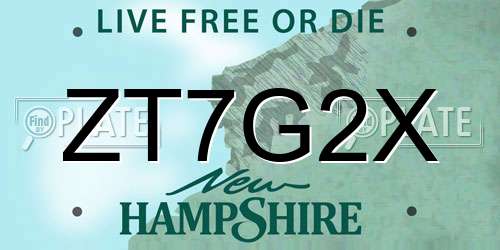 ZT7G2X New Hampshire License Plate