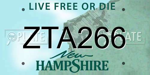 ZTA266 New Hampshire License Plate