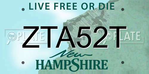 ZTA52T New Hampshire License Plate