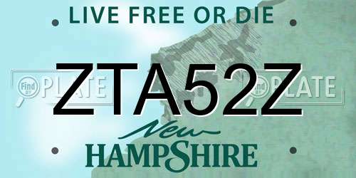 ZTA52Z New Hampshire License Plate