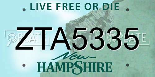 ZTA5335 New Hampshire License Plate