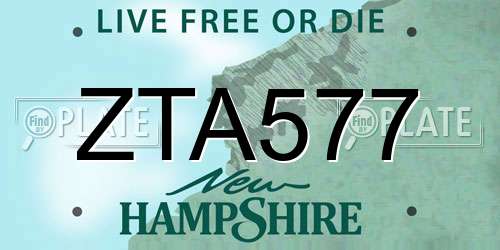 ZTA577 New Hampshire License Plate