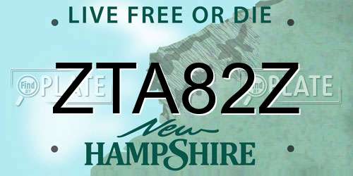 ZTA82Z New Hampshire License Plate