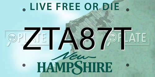 ZTA87T New Hampshire License Plate