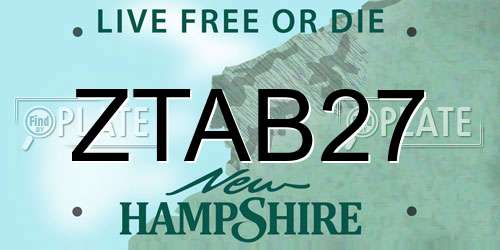 ZTAB27 New Hampshire License Plate