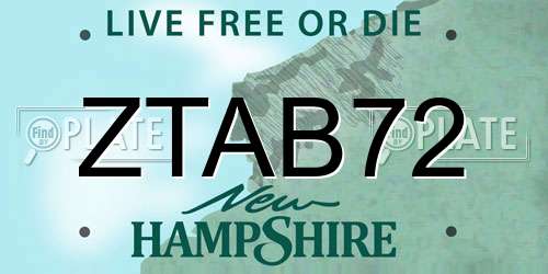 ZTAB72 New Hampshire License Plate