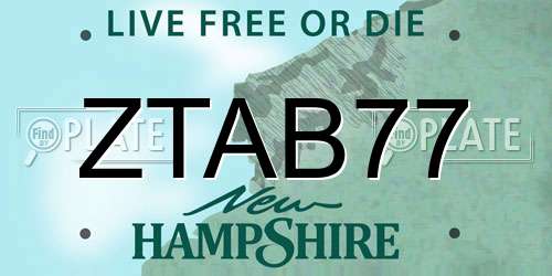 ZTAB77 New Hampshire License Plate