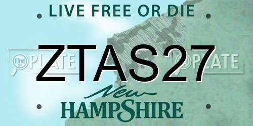 ZTAS27 New Hampshire License Plate