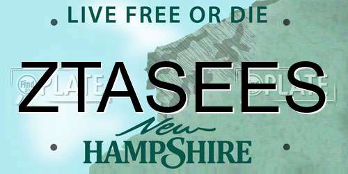 ZTASEES New Hampshire License Plate