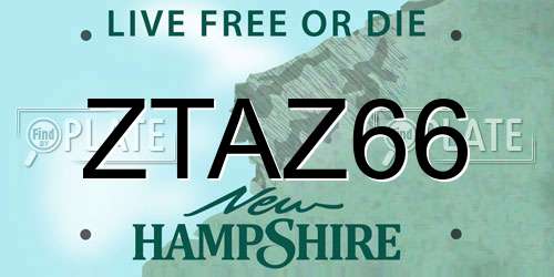 ZTAZ66 New Hampshire License Plate
