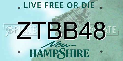 ZTBB48 New Hampshire License Plate