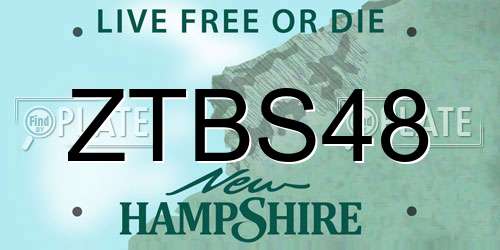 ZTBS48 New Hampshire License Plate