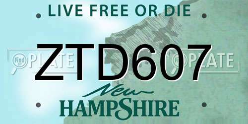ZTD607 New Hampshire License Plate