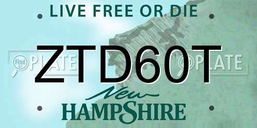 ZTD60T New Hampshire License Plate