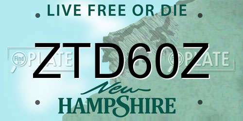 ZTD60Z New Hampshire License Plate