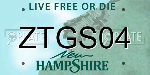 ZTGS04 New Hampshire License Plate
