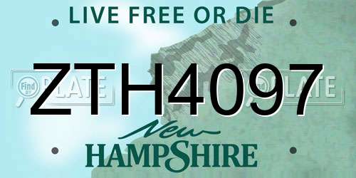 ZTH4097 New Hampshire License Plate
