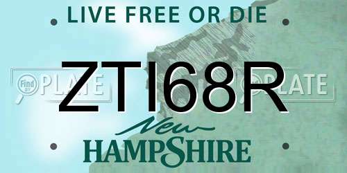 ZTI68R New Hampshire License Plate