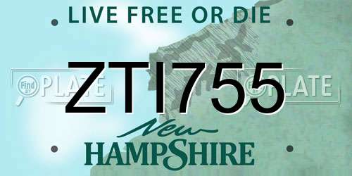 ZTI755 New Hampshire License Plate