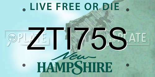 ZTI75S New Hampshire License Plate