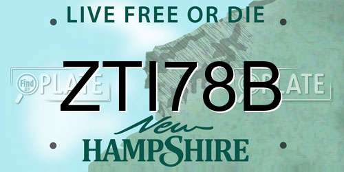ZTI78B New Hampshire License Plate