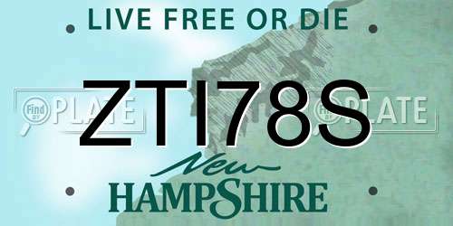 ZTI78S New Hampshire License Plate