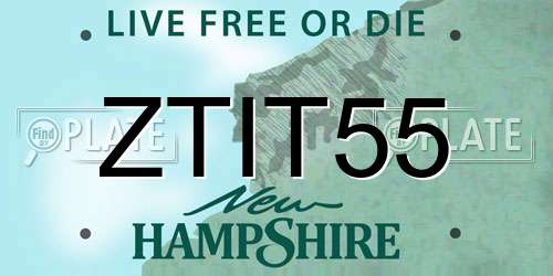 ZTIT55 New Hampshire License Plate