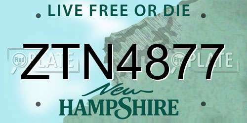 ZTN4877 New Hampshire License Plate