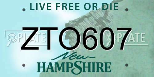 ZTO607 New Hampshire License Plate