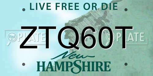 ZTQ60T New Hampshire License Plate