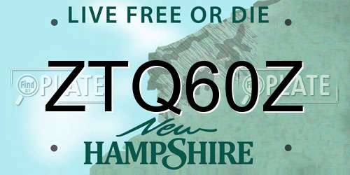 ZTQ60Z New Hampshire License Plate