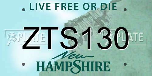 ZTS130 New Hampshire License Plate