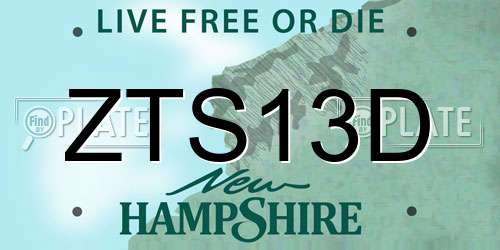 ZTS13D New Hampshire License Plate