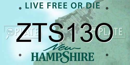 ZTS13O New Hampshire License Plate