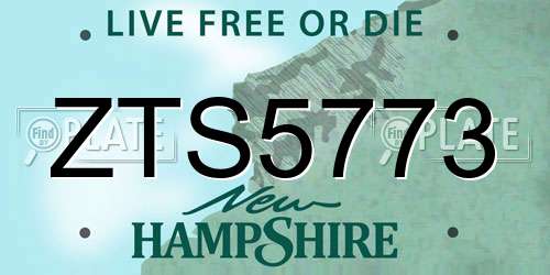 ZTS5773 New Hampshire License Plate