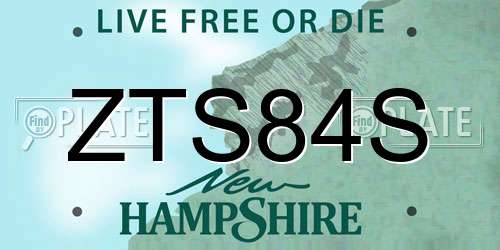 ZTS84S New Hampshire License Plate