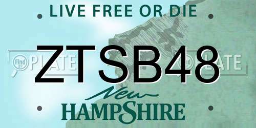 ZTSB48 New Hampshire License Plate