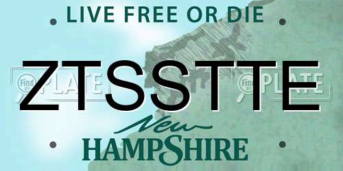 ZTSSTTE New Hampshire License Plate