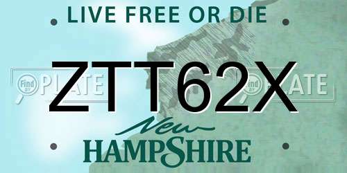 ZTT62X New Hampshire License Plate