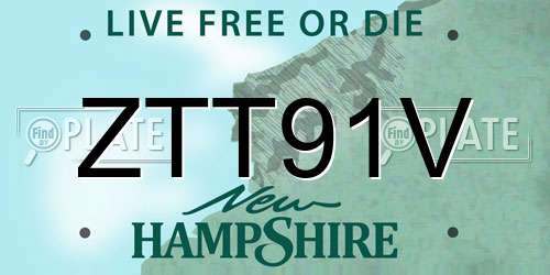 ZTT91V New Hampshire License Plate
