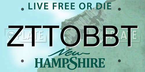 ZTTOBBT New Hampshire License Plate