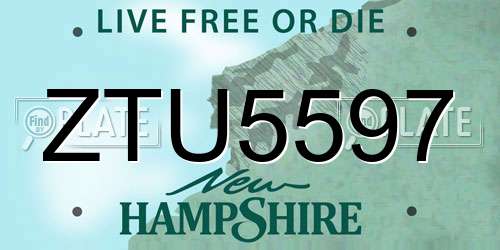 ZTU5597 New Hampshire License Plate