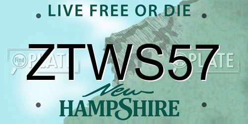 ZTWS57 New Hampshire License Plate