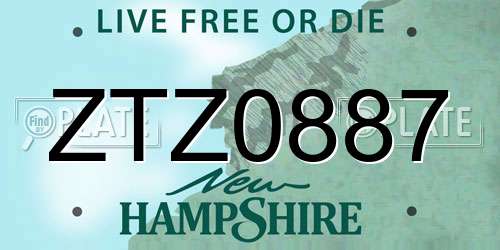 ZTZ0887 New Hampshire License Plate