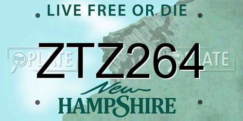 ZTZ264 New Hampshire License Plate
