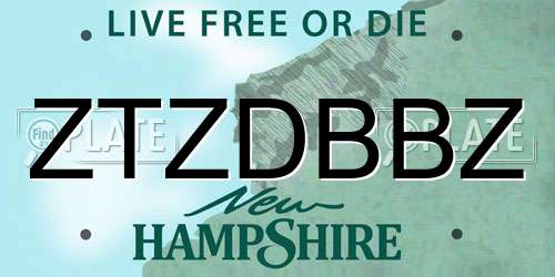 ZTZDBBZ New Hampshire License Plate